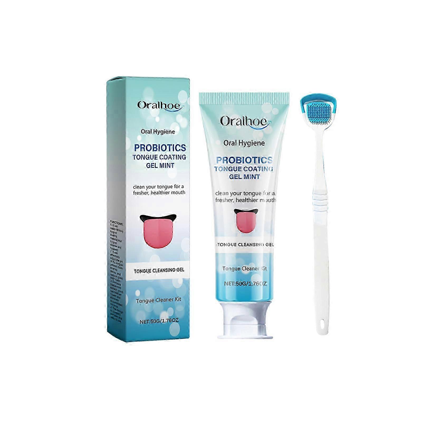 Fresh Breath Tongue Cleaning Set with Tea Leaf, Peppermint