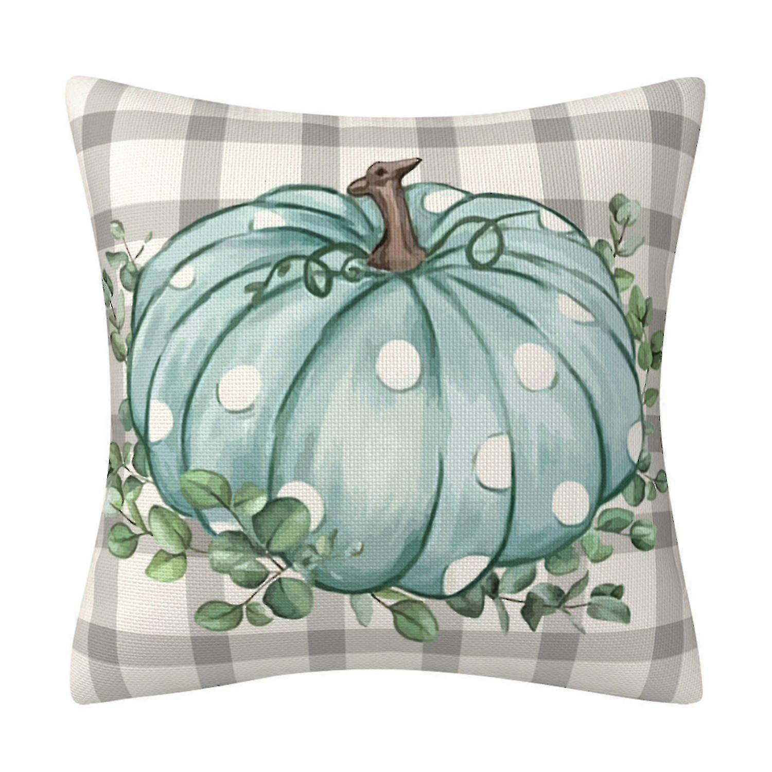 Fall Pillow Covers Elegant Coordinated Colors Hidden Zipper Closure Linen Alphabet Pumpkin Car Pillo