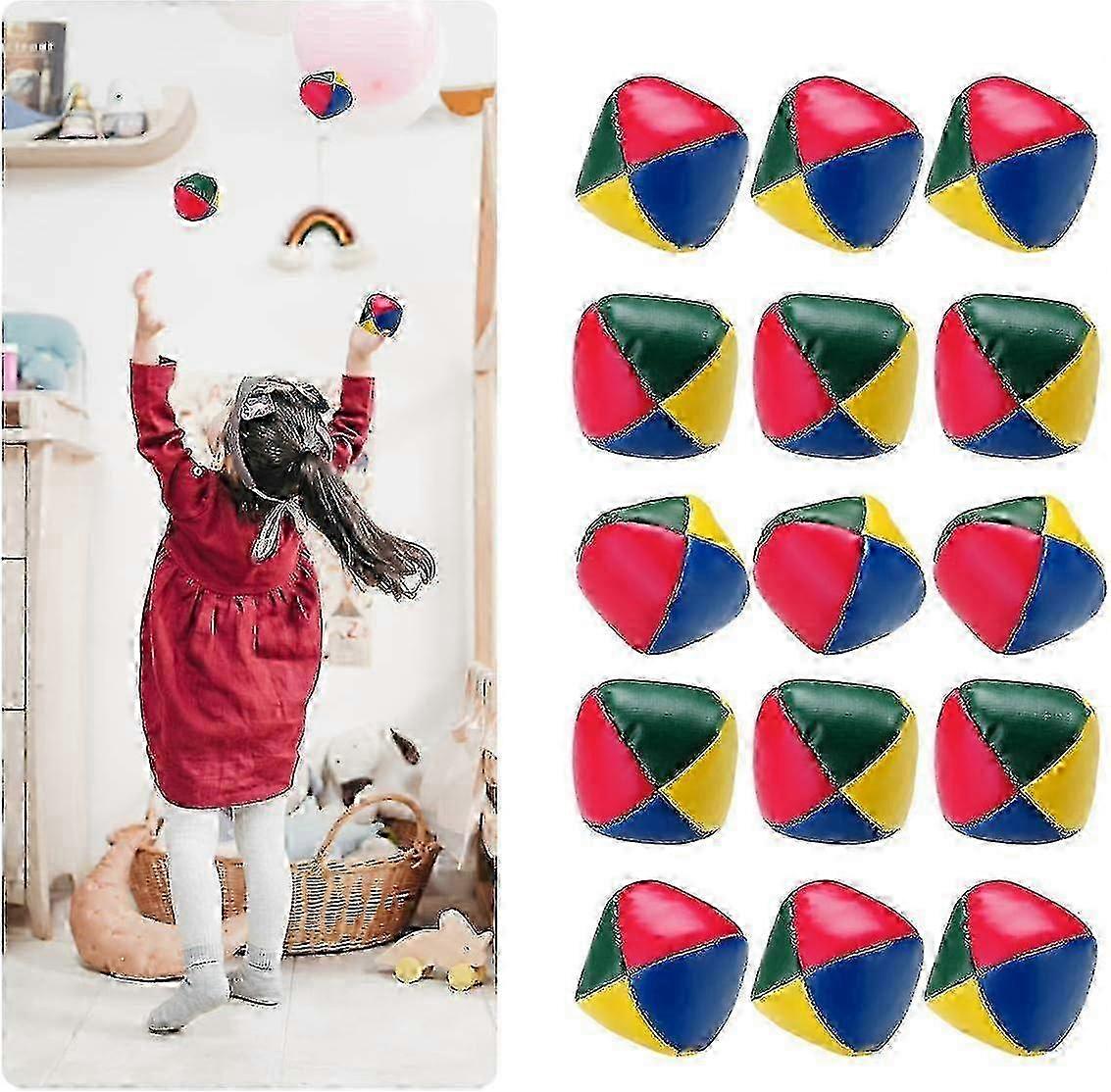 15 Pack Juggling Balls For Beginners, Professional Quality Mini Juggling Balls For Beginners, Circus Pu Leather Soft Balls For Kids An