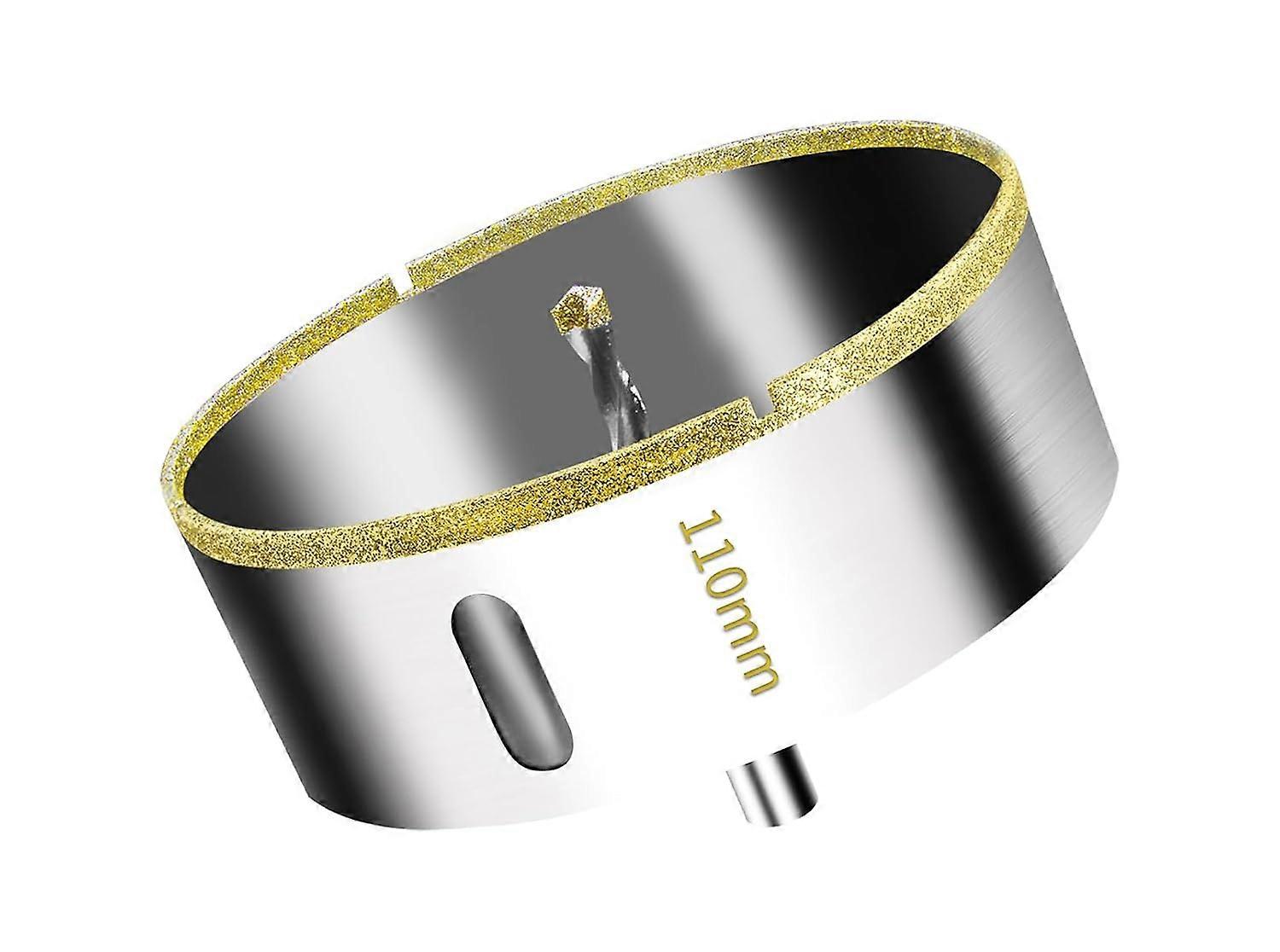 110mm Diamond Hole Saw with Centering Guide Drill Bit, Tile Hole Saw with Diamond Coating, Diamond Core Drill Bit for Glass, Tile, Ceramic, Marbl