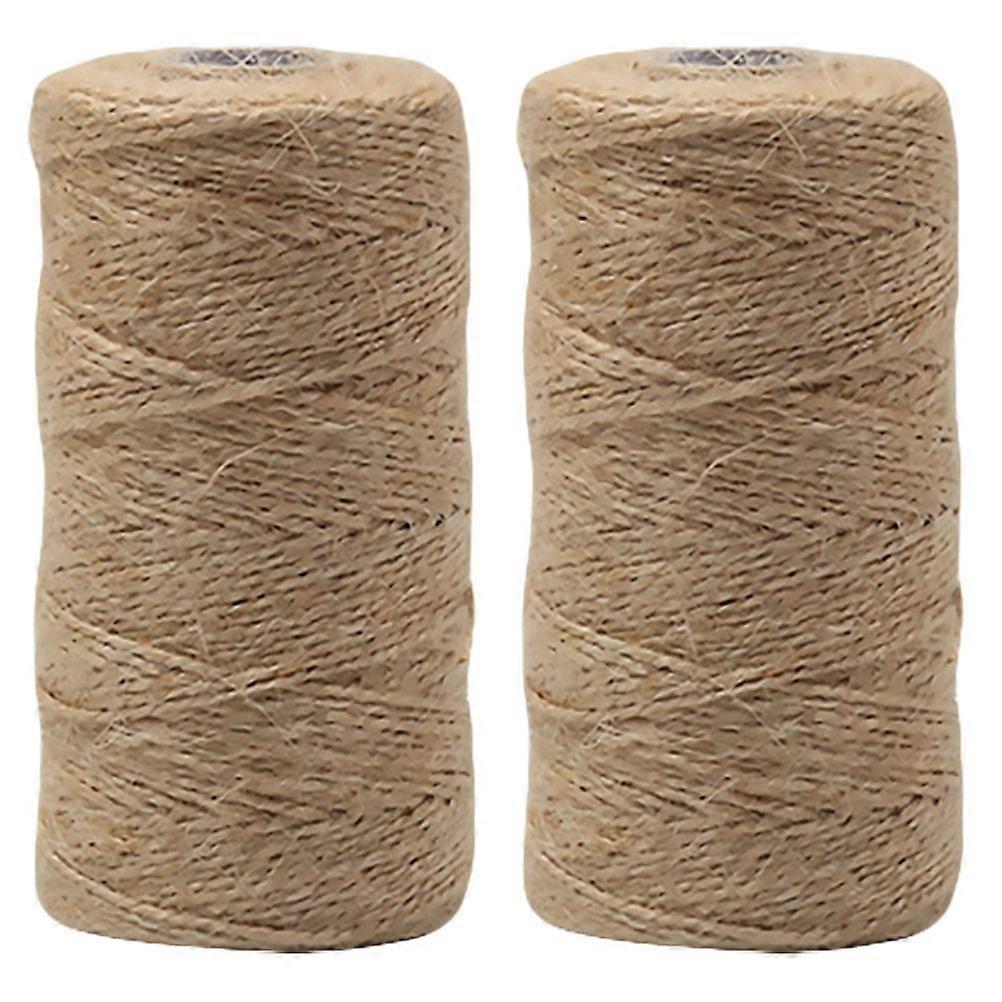 2 Rolls of 100m 2 Strands of Jute Ropes Twines Strings Hemp Cords Hemp Rope