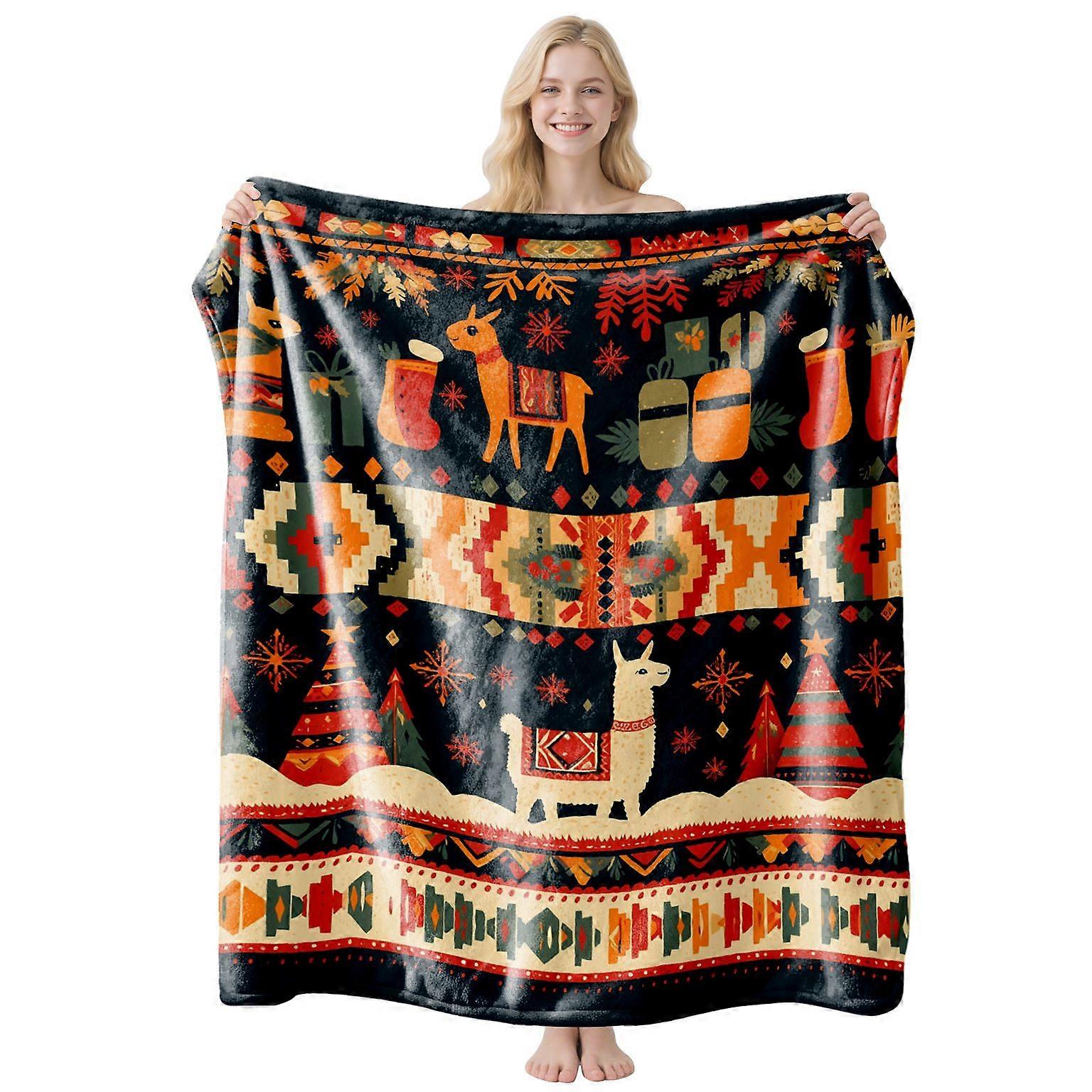 Christmas-Themed Flannel Blankets   Based -150*200 [Minimum Order Of One Piece]