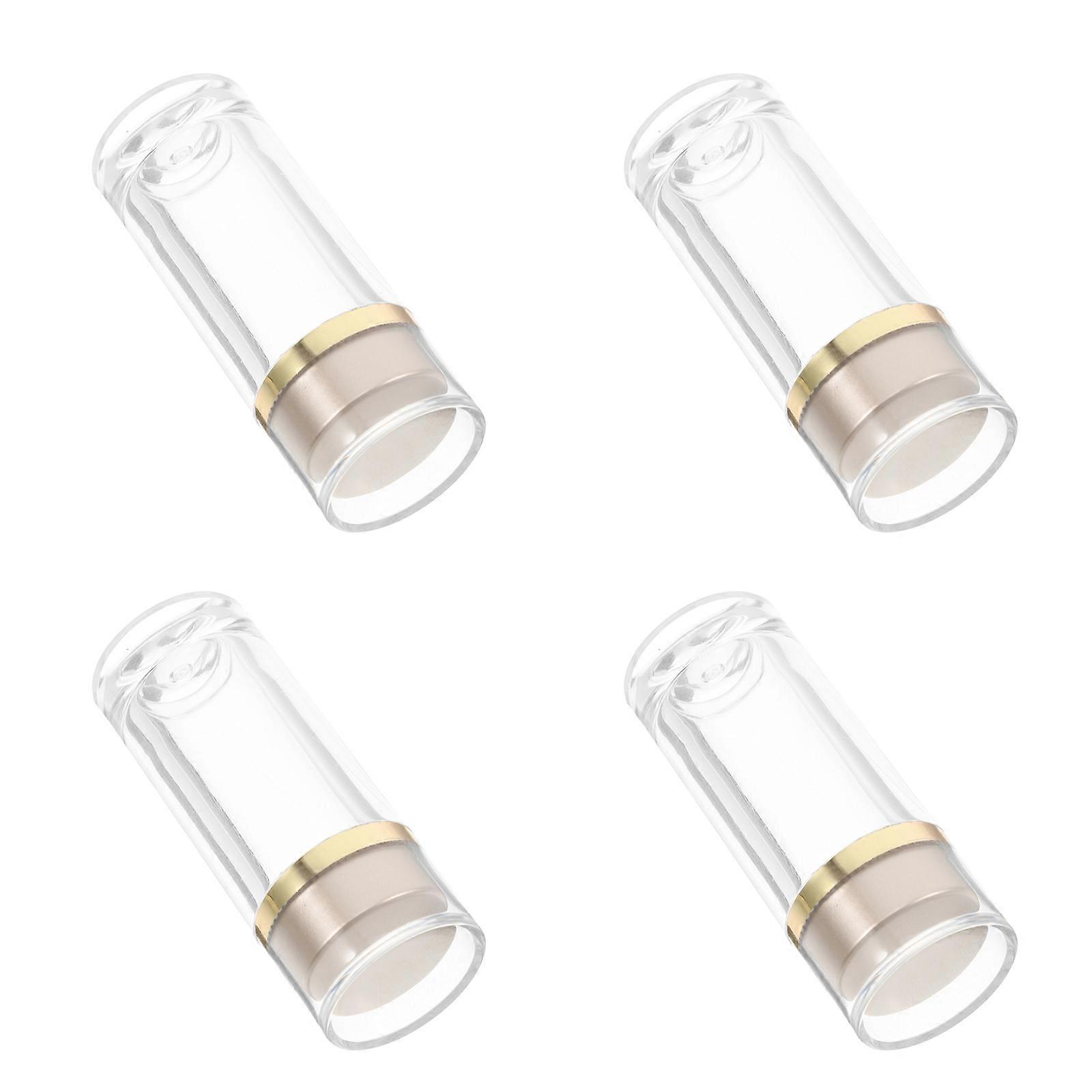 Mini Plastic Bottles Dual Layer Cap for Medicine Samples 4Pcs Transparent Bottles