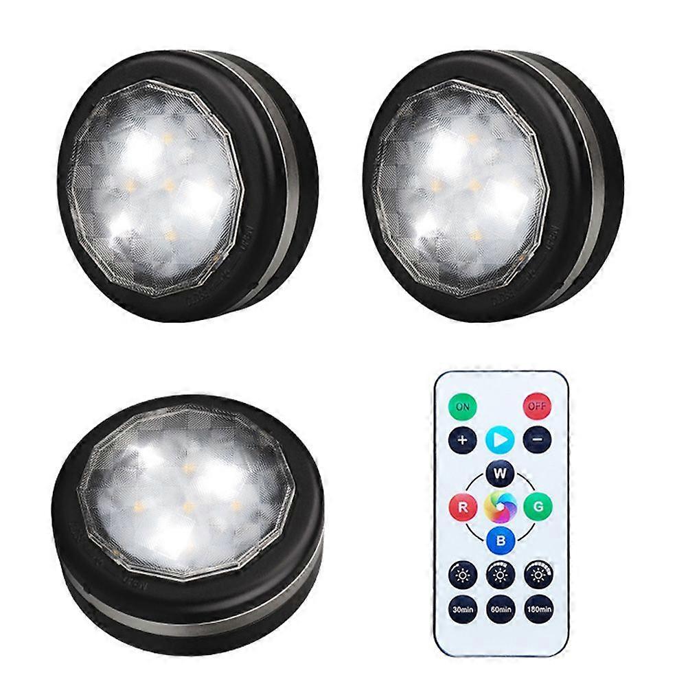 1 Set Dimming Remote Controlled LED Night Light Colorful RGB Cabinet Light