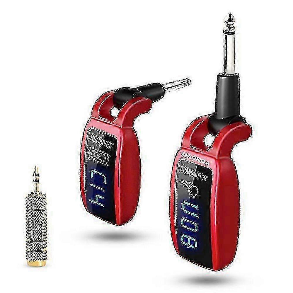Xiaokoa Wireless Guitar System Rechargeable Upgrated Led Screen 15 Channels Uhf Wireless Guitar Transmitter Receiver For Electri(EPA02)