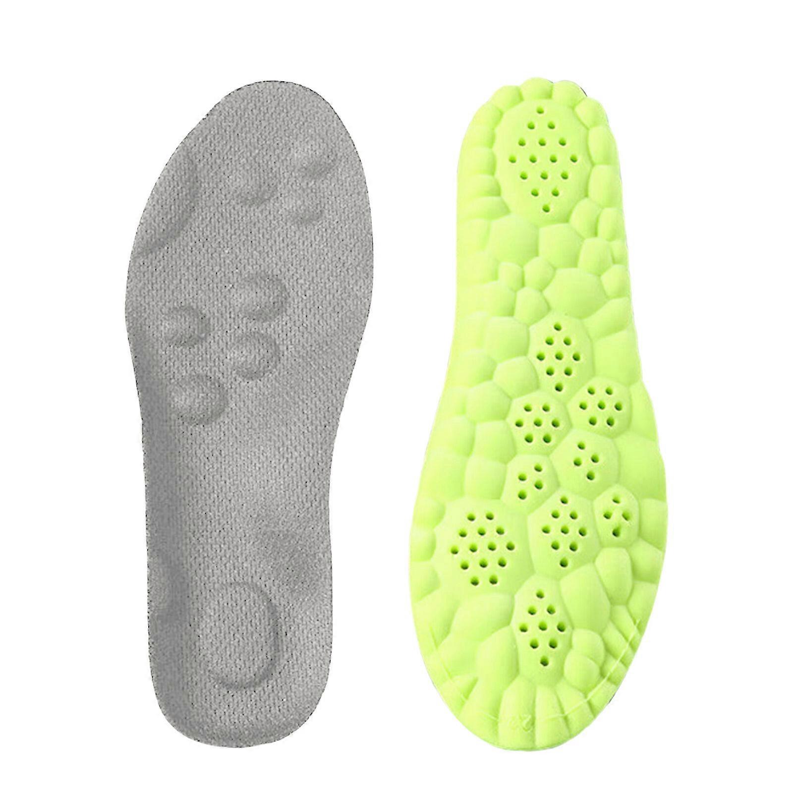 Modifiable Childrens Shoe Inserts Ventilation Cavities Flexible Cushioning For Running Play Daily Use  Green gray 33 to 34
