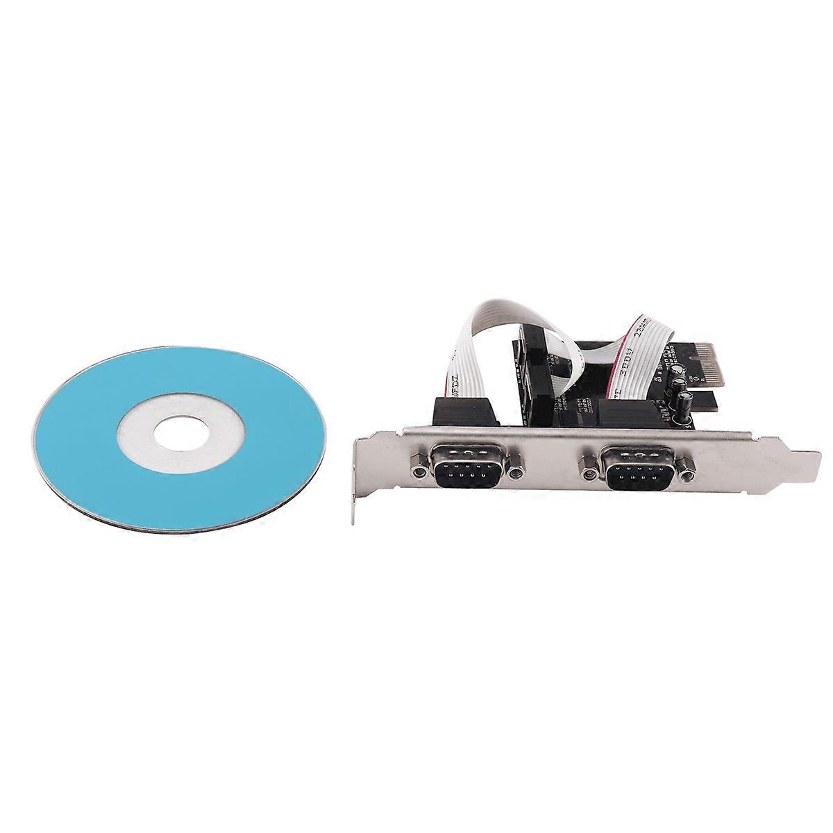 PCI-E To 2 Serial Card Native PCI-E RS232 Interface Industrial Control Computer Expansion Card Computer Adapter