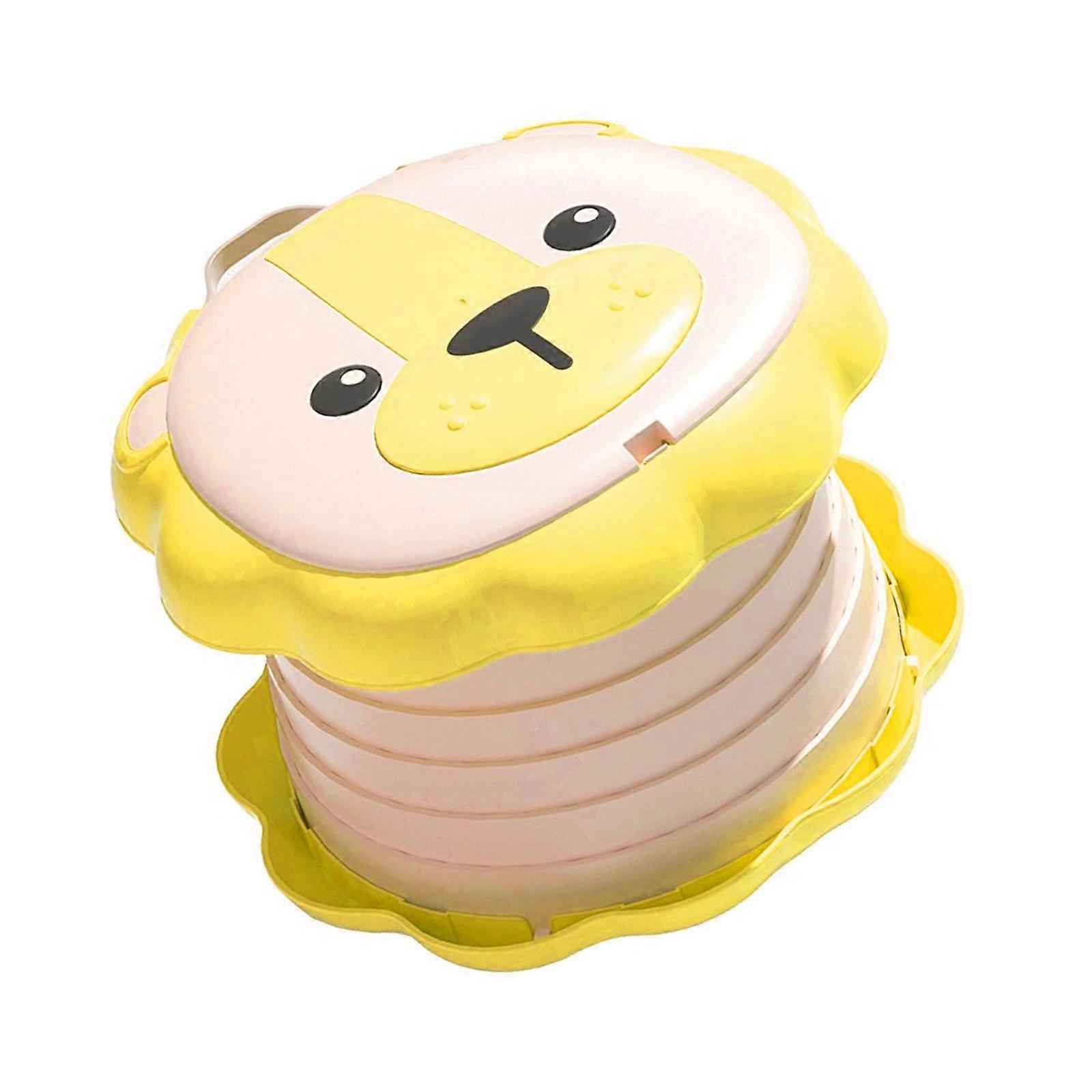 מושב אימון בסיר אסלה מתקפלת ניידת לילדים אסלת סיר ניידת לתינוק לחניך כיסא סיר חיצוני מקורה צהוב