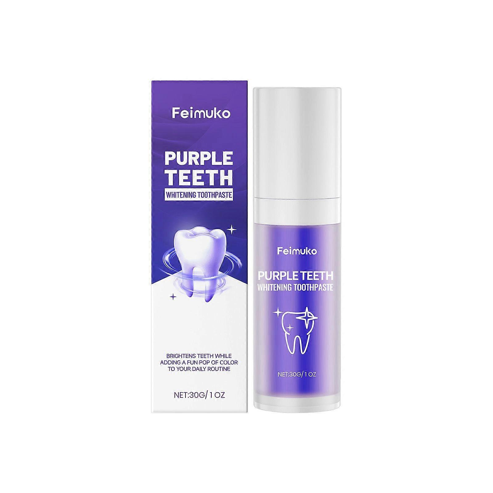 Purple Toothpaste for Teeth Whitening, Color Correcting Purple Whitening Toothpaste for Yellow Teeth, Gentle Stain Remover, Brighten & Refresh Your Sm
