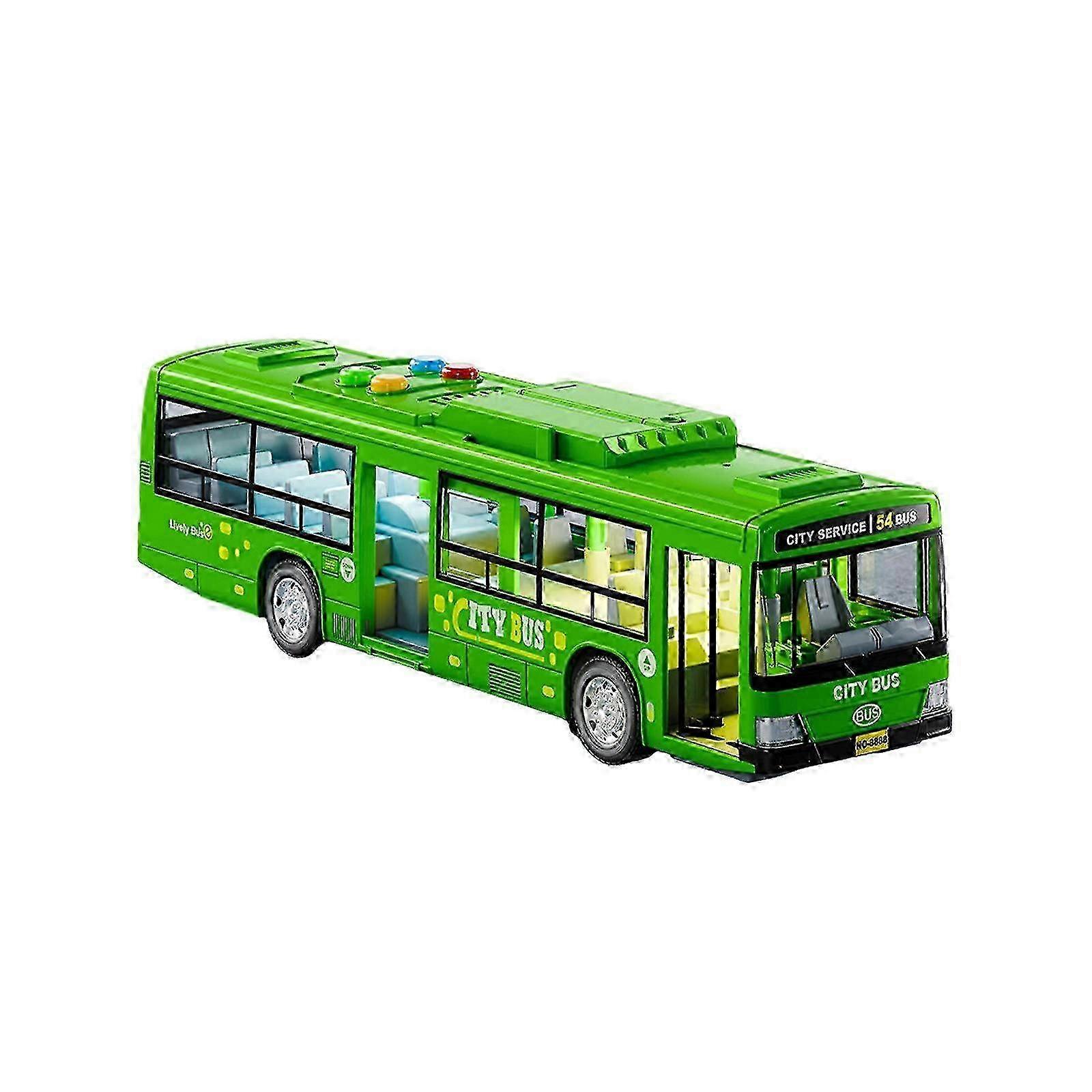 f Auto Spielzeug Children's Simulation Bus Toy Large Door Opening Light Vocal Coachs Model City Bus Model Simulation Baby Bus Toy Coachs