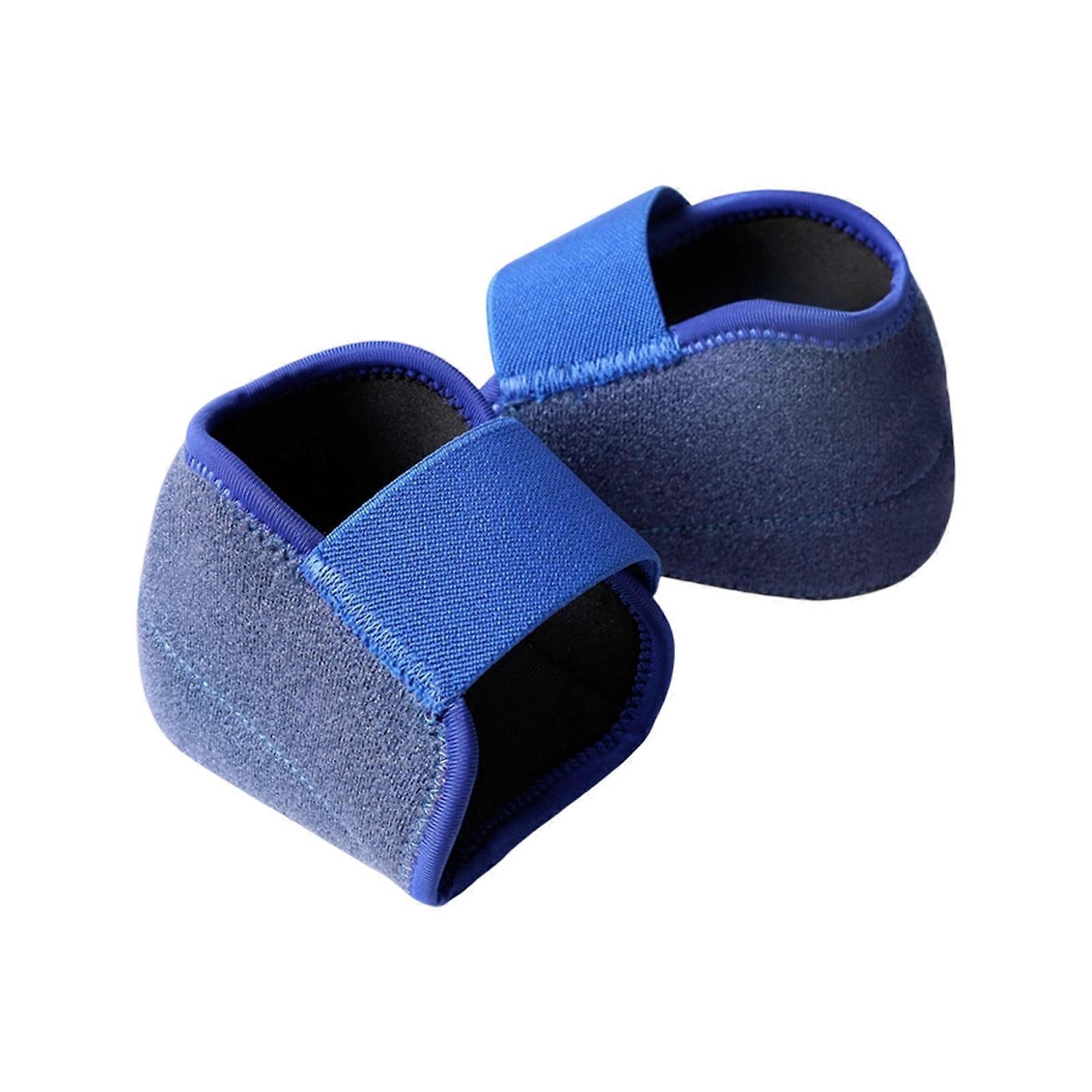 Breathable Arch Support Heel Pads Men Women Washable Height Enhancing Shoe Inserts with Adjustable Elastic Bandage  Blue L 3CM