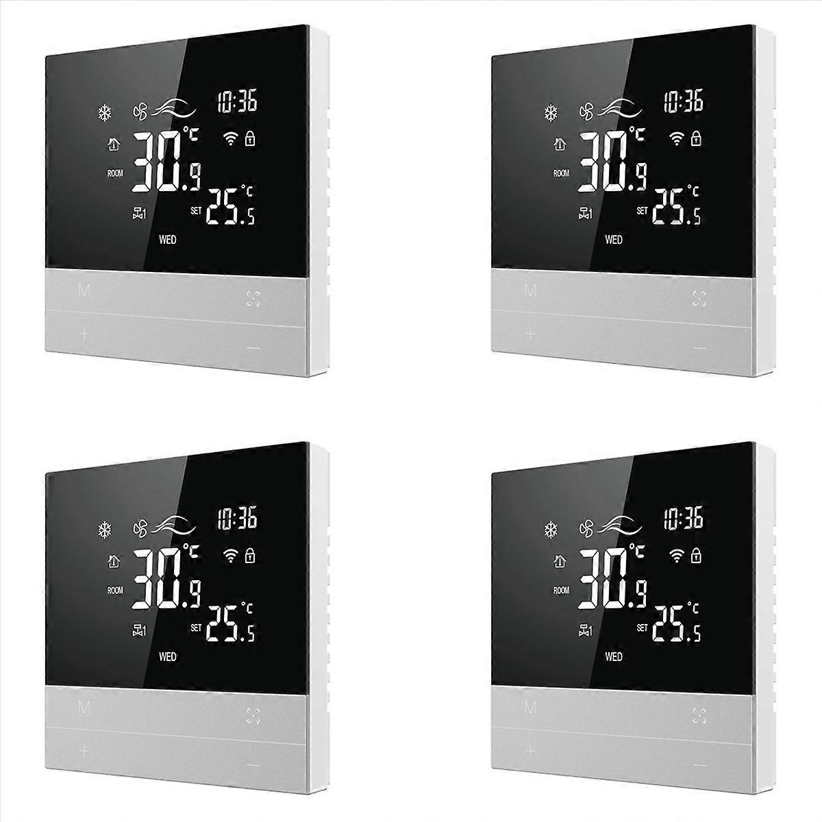 4X Tuya WiFi Smart Thermostat Switch Heating Cool 3 Speed Fan Coil Unit Voice Temperature Controller
