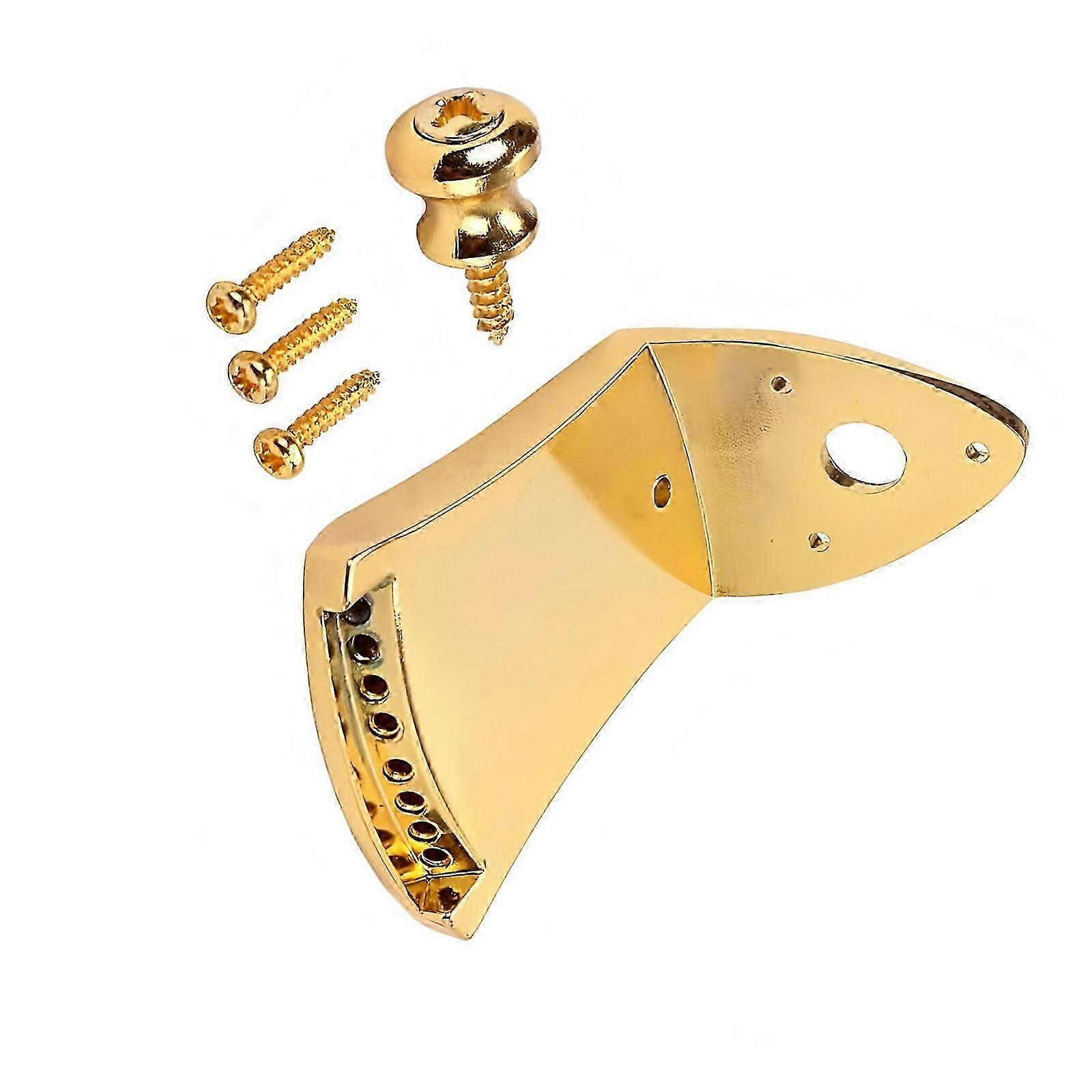 Mandolin Tailpiece Replacement Metal Triangular Mandolin Tailpiece with Mounting Screws for 8 String Arched Top Mandolin Multicolor