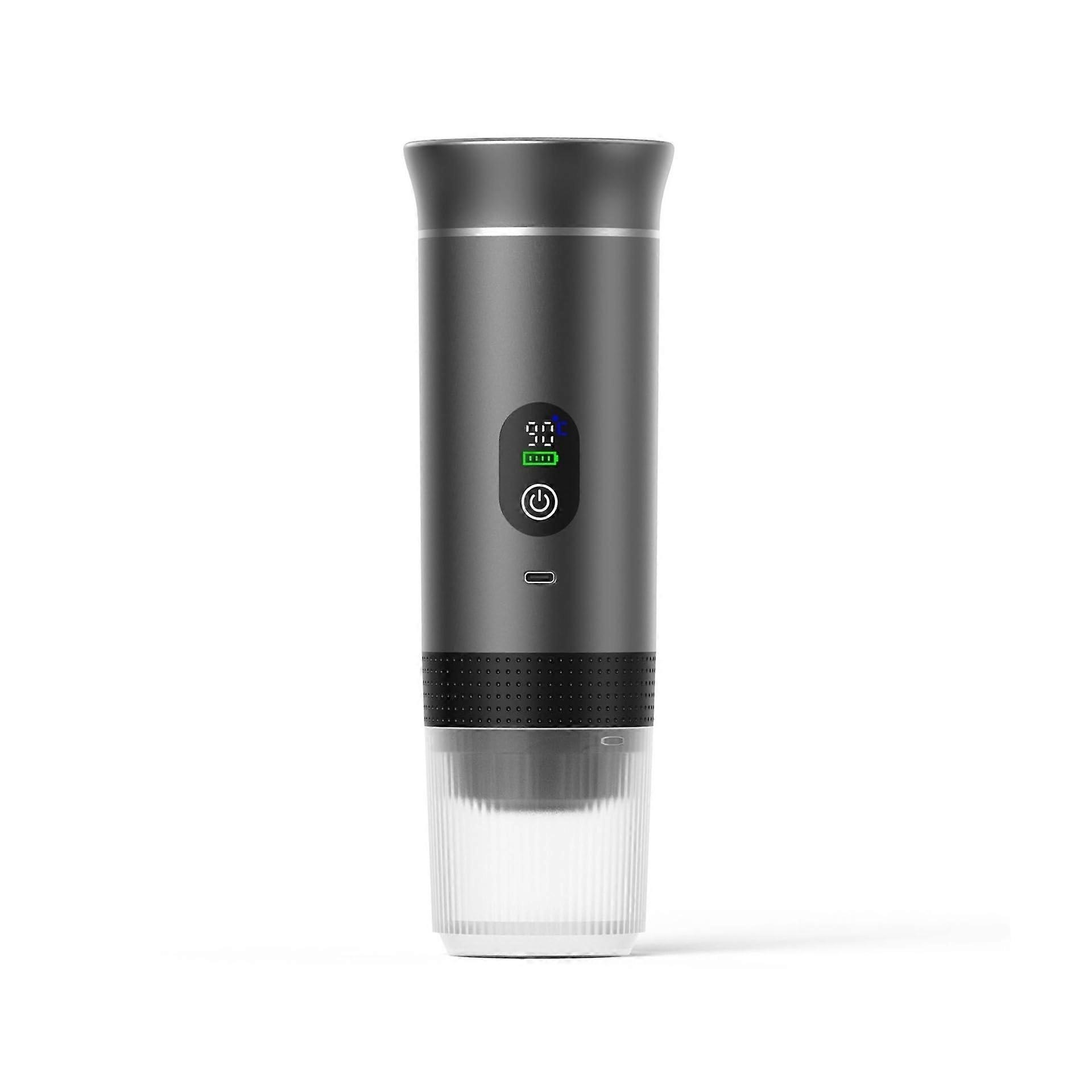 Portable Espresso Machine with Self Heating, Rechargeable Coffee Maker for Travel, Camping, Car and Home (Digital Display Gray)