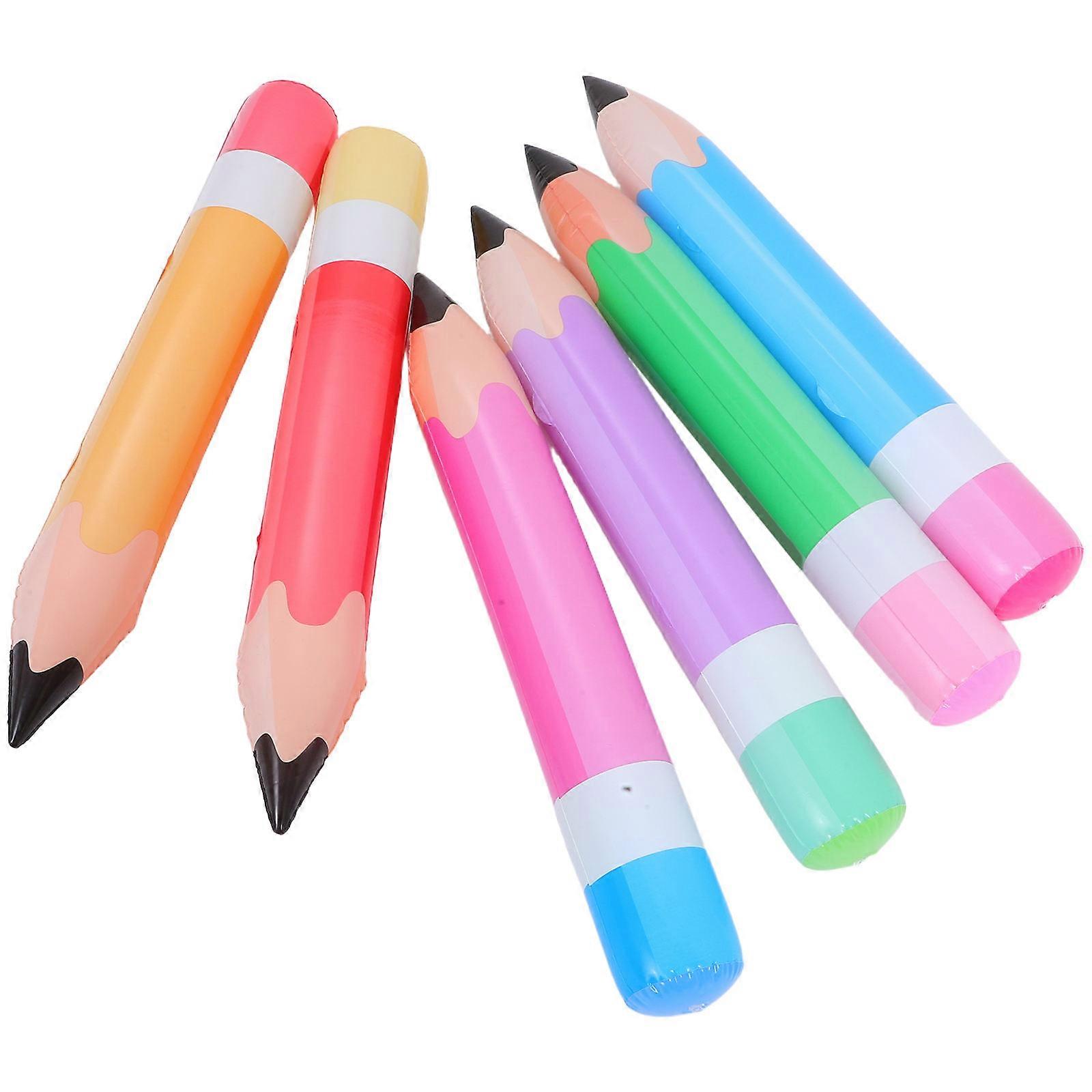Inflatable Pencil Balloons PVC Classroom Decorations for Party 6Pcs Set