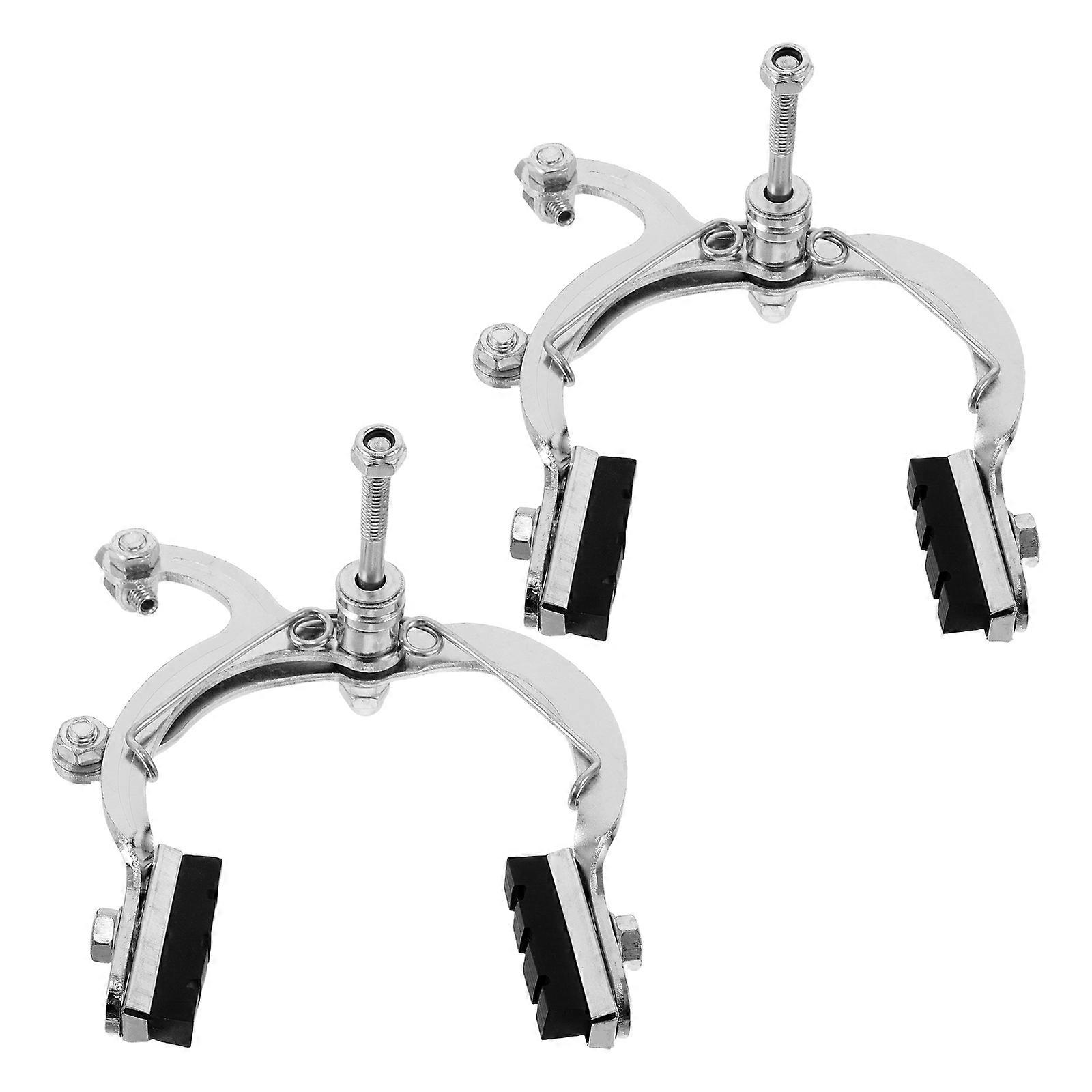 Silver Bicycle Brake Calipers for Front Brake with Precise Braking 2Pcs Set