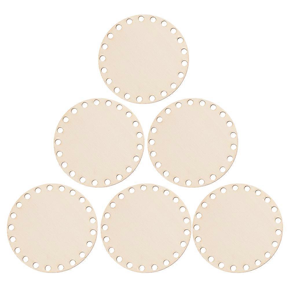 DIY Crocheting Bag Bottom Wooden Round Craft Base 6Pcs Set