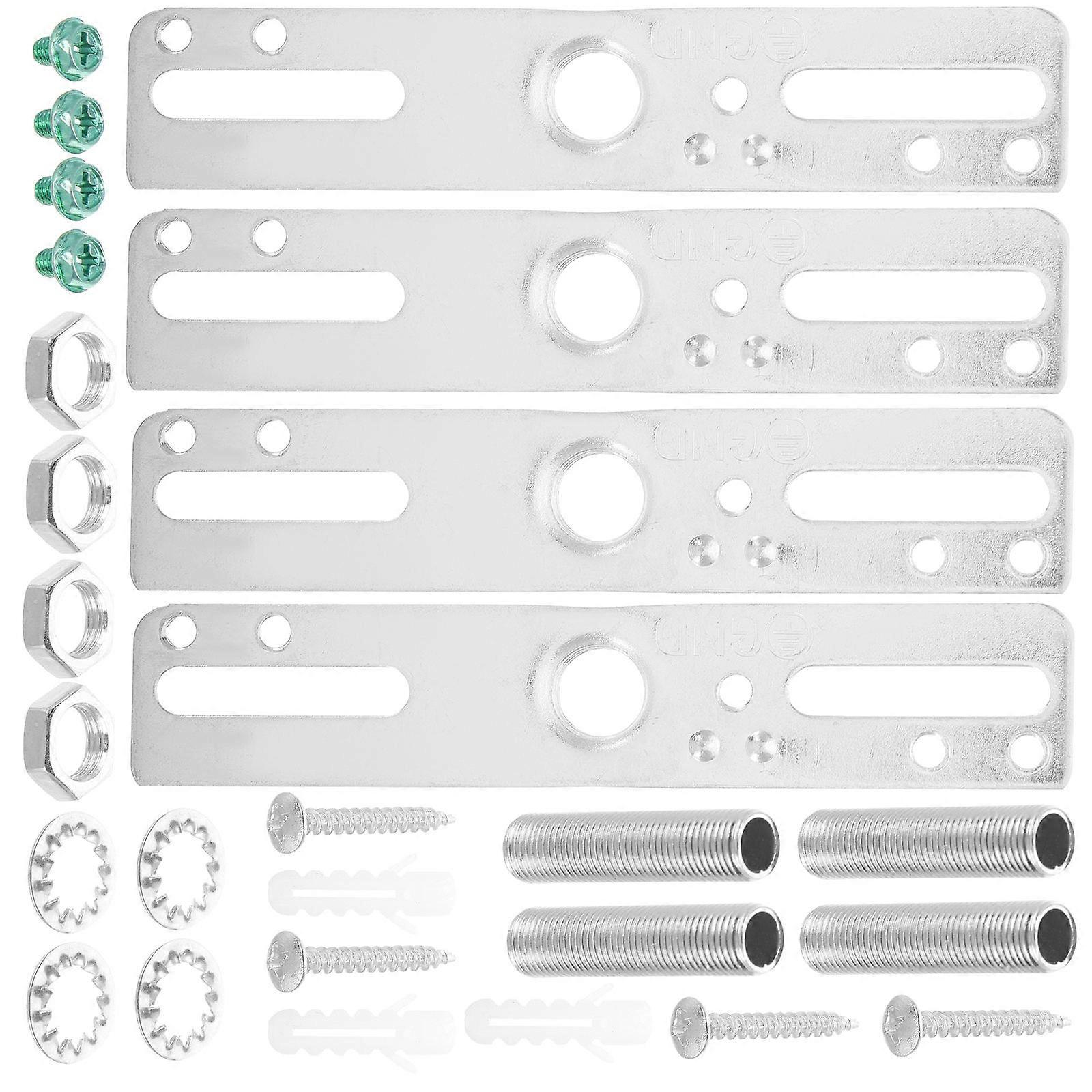 Silver Fixture Mounting Bracket for Ceiling Light 4Pcs Kit
