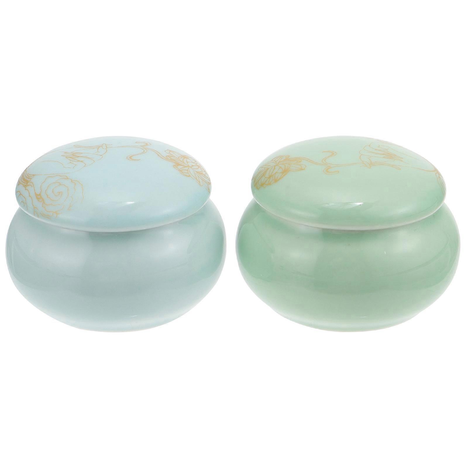 Mini Storage Bottles Ceramics Pots for Storage Use 2Pcs Lipstick Dispenser