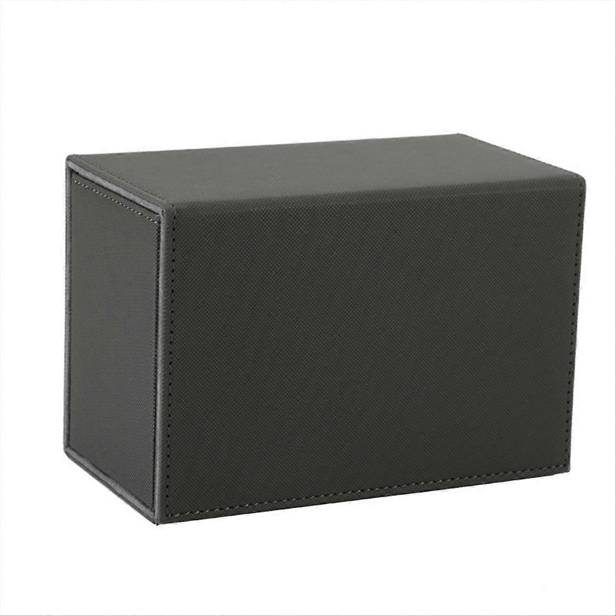 Card Deck Box, Premium Card Box with Flip Dice Tray , Card Deck Case Storage Box for Sports Playing Game Cards Gray