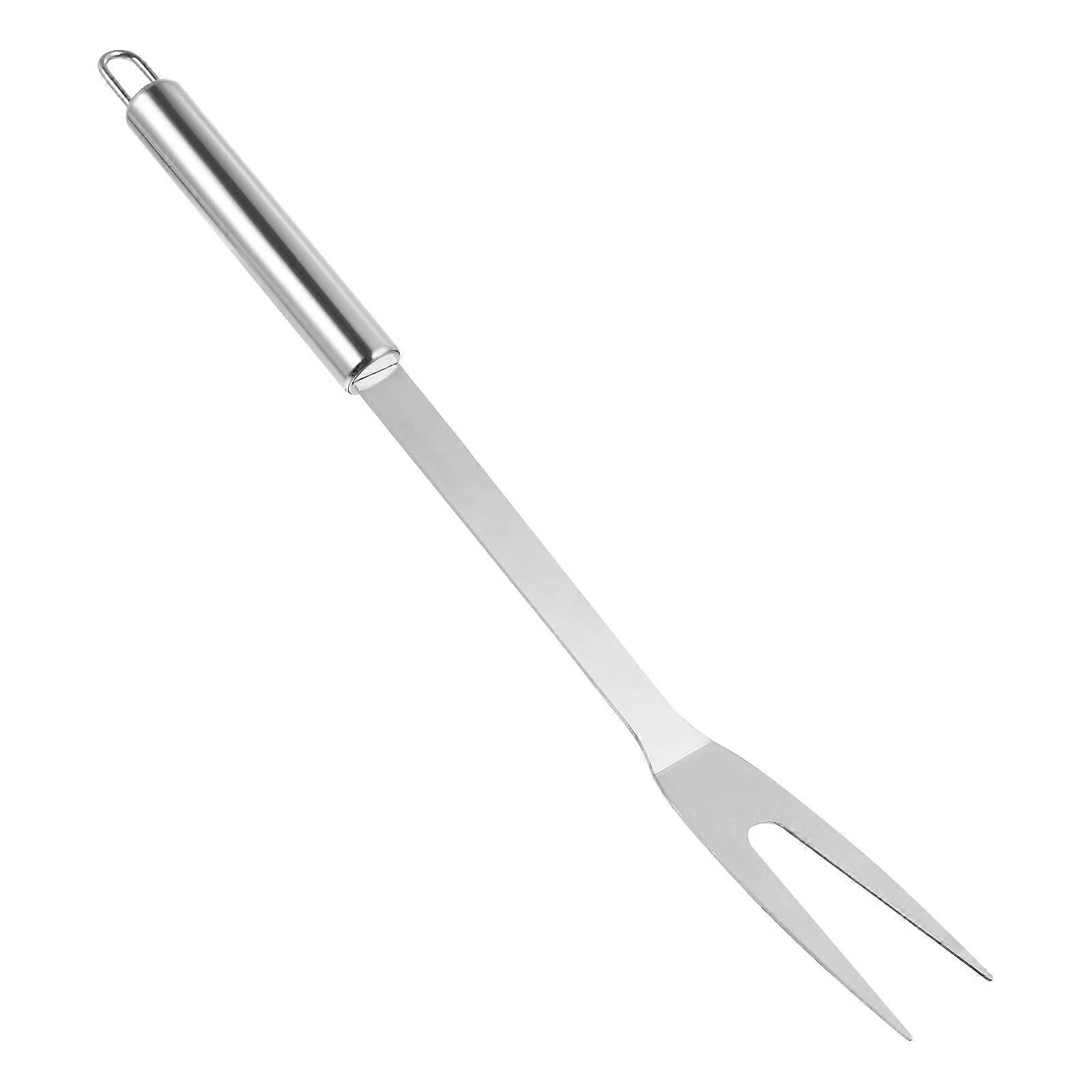 Stainless Steel BBQ Fork for with Long Handle Perfect for Kitchen Use Silver