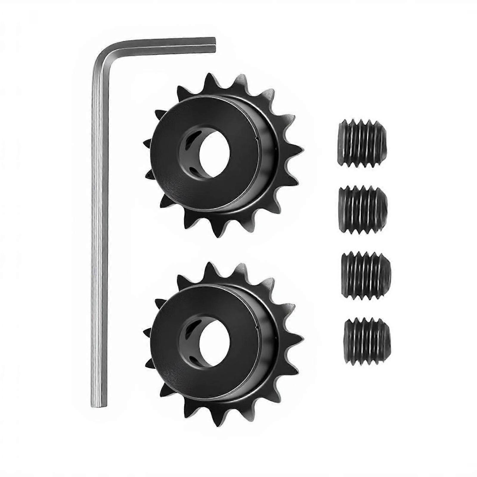 2Pcs Precisions Sprocket 15 Tooth Configuration with 10mm Hole Size for Cranes Chains Heat Treated Stainless Steel Multicolor