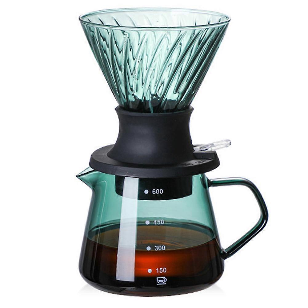 600ML Immersion Dripper Switch Glass for V60 Pour over Coffee Maker V Shape Drip Coffee Dripper and Filters Green