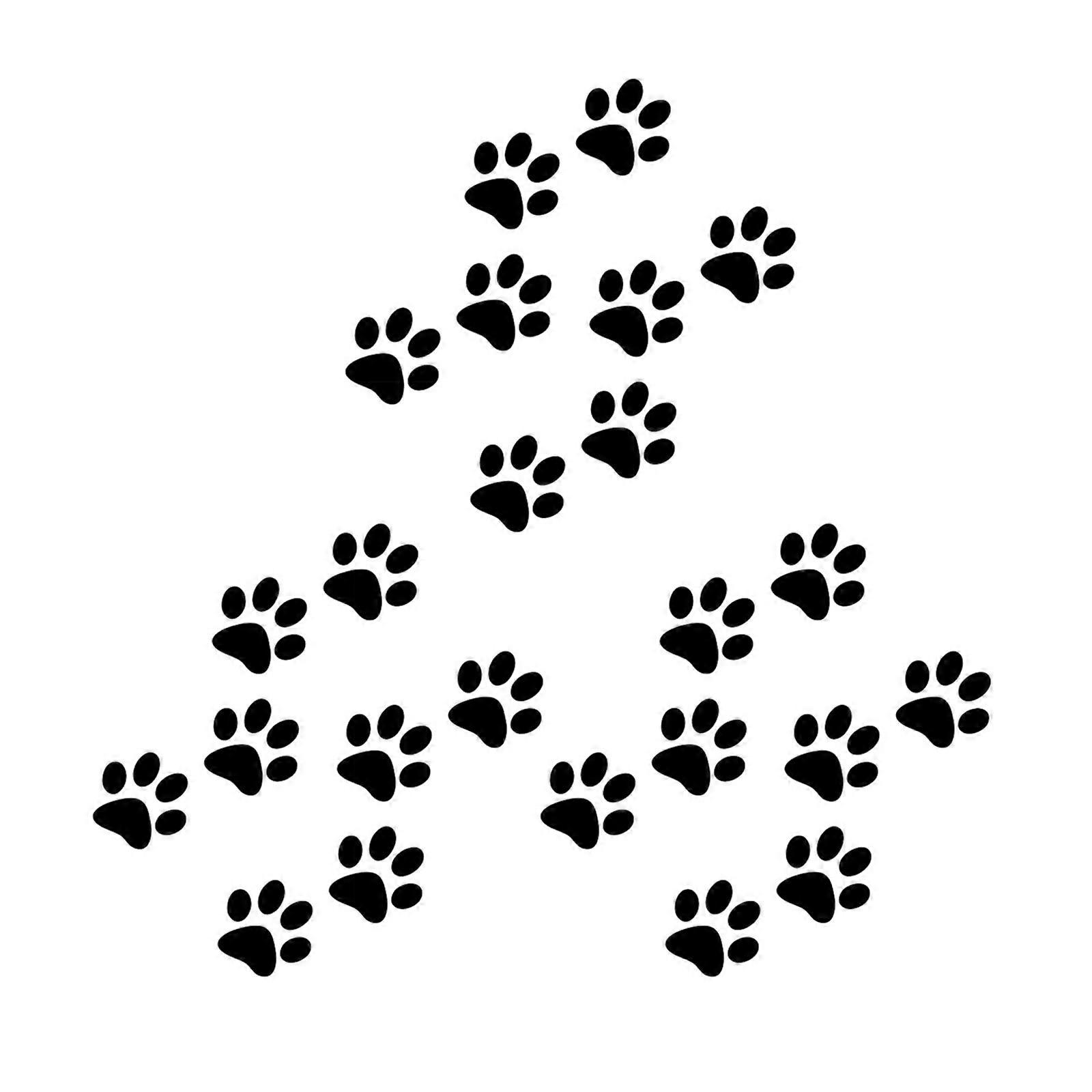 24pcs Cat Paw Print Car Decals Stickers for Easy Application and Removal for Vehicle Styling