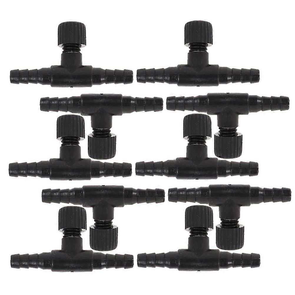 Aquarium Air Pump Control Valve Adjustable Airflow 10Pcs T Shape Regulators