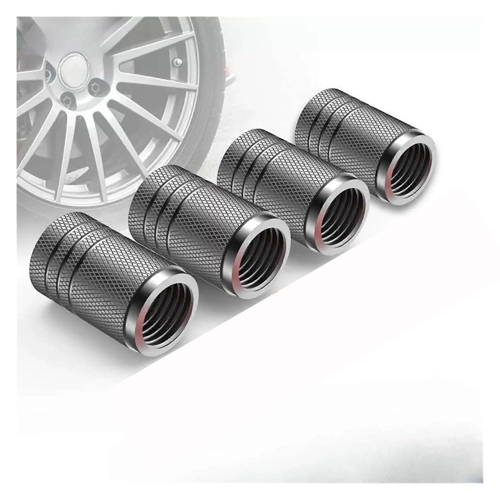 4PC Aluminum Valve Stem Caps - Universal Dust-Proof Tire Accessories for Cars, Trucks, SUVs & Motorcycles | Durable Alloy Cover
