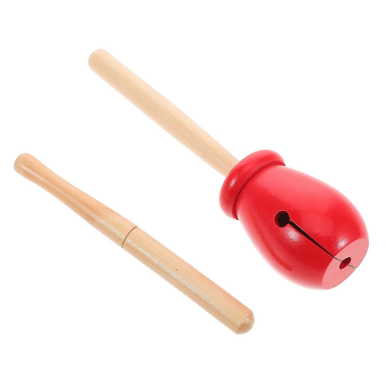 Traditional Wooden Clapper Set for Percussion Play 1Set Red Instrument