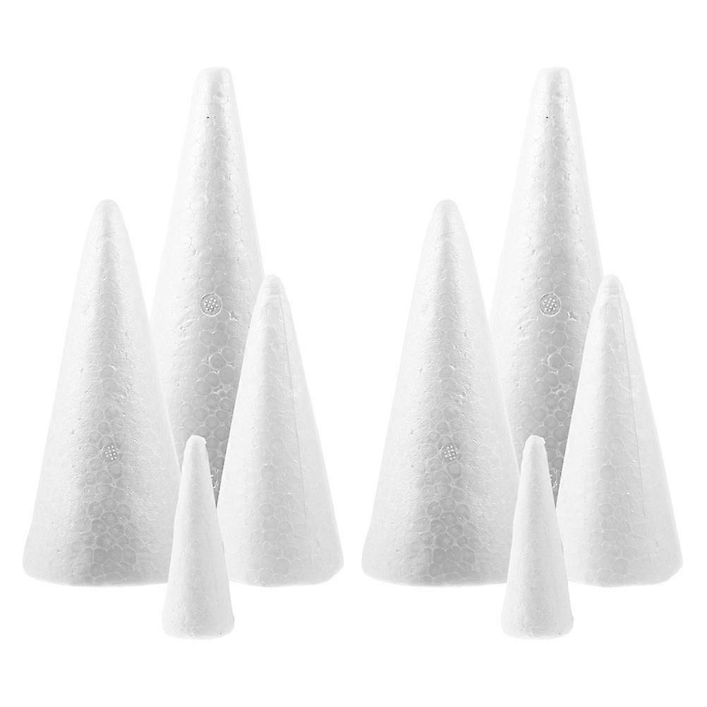 Foam Cone White Foam Cones for DIY Crafting 8Pcs Decorative Use