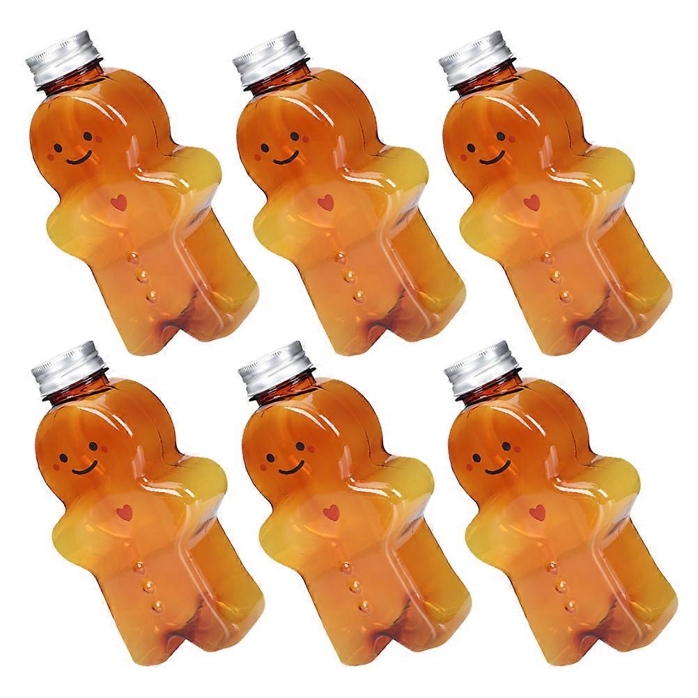 Gingerbread Man Drinking Bottles for Drinking Use Brown 6Pcs Set