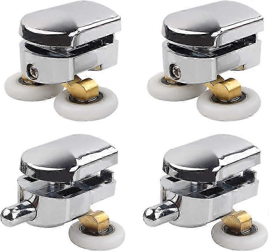 Replacement Wheels for Sliding Shower Door, 4 Double Caster Rollers