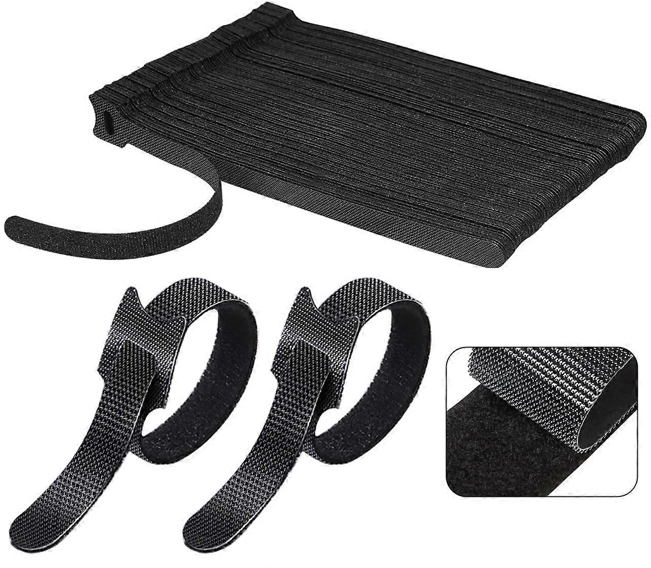 100 PCS 8 Inch Reusable Cable Ties, Adjustable Hook and Loop Straps for MultiPurpose Cable Management