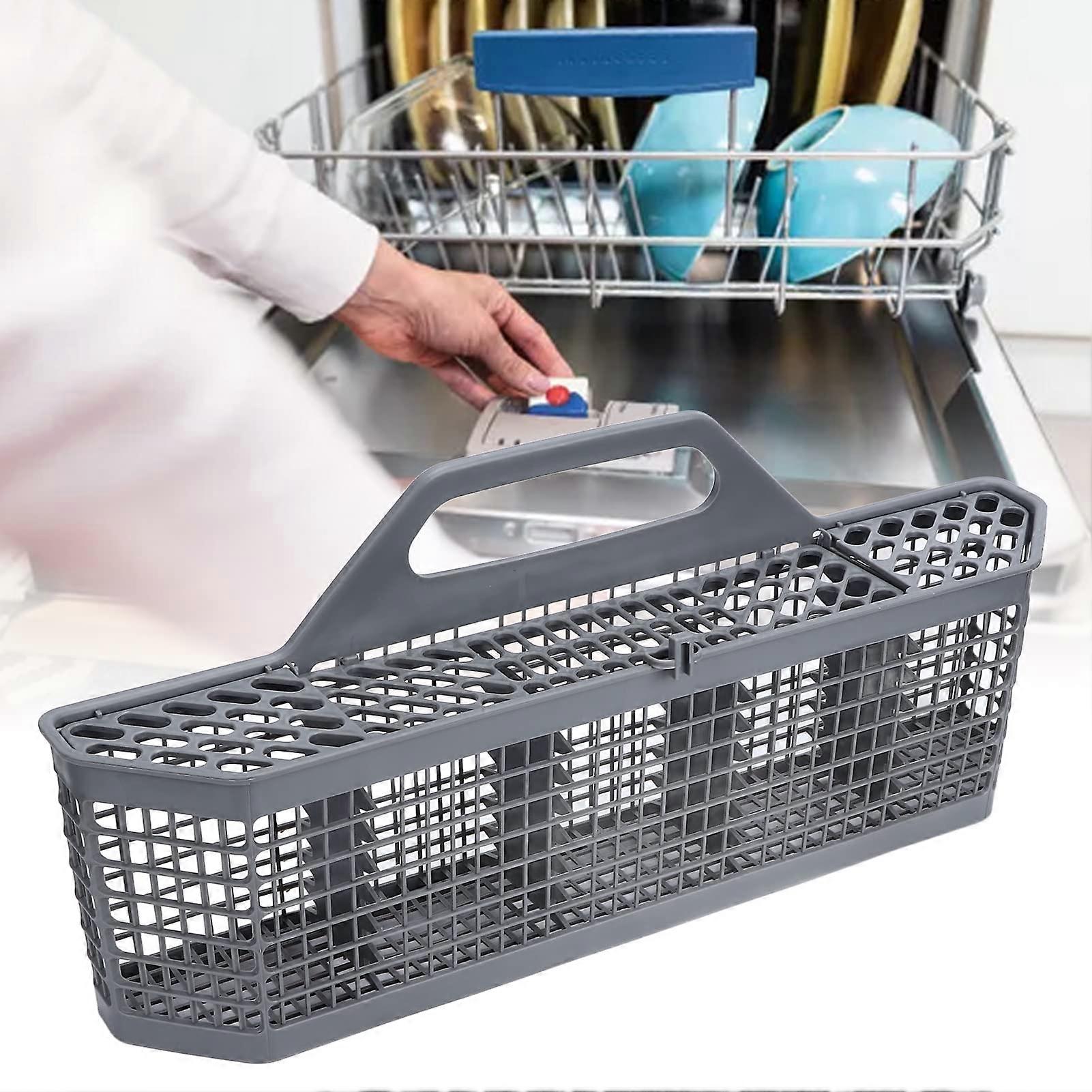 WD28X10128 Dishwasher Silverware Basket Replacement, Grey Utensil Holder with Multiple Compartments