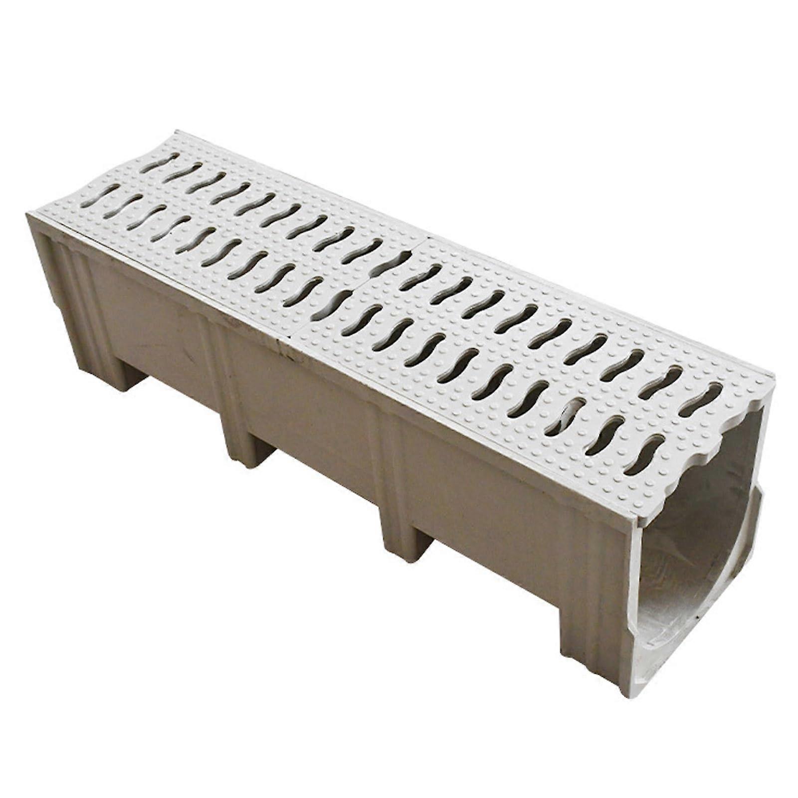 U Shape Resin Drainage Channel Trench Drain System With Grate For Yards Garage Driveway 100x20x30cm Load Capacity 500kg