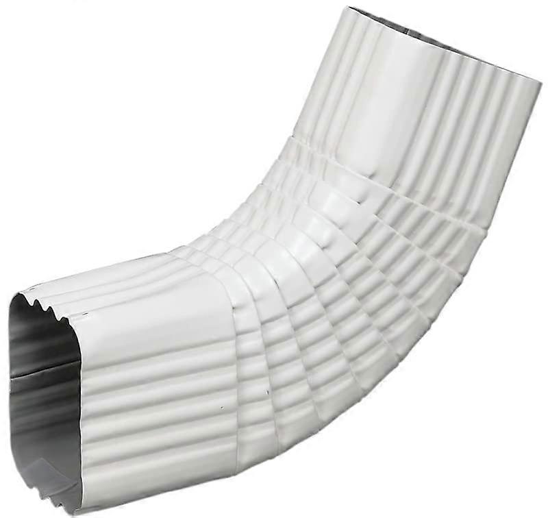 3'x4' White Aluminum Gutter Elbow RustResistant Downspout Connector for Large Water Flow