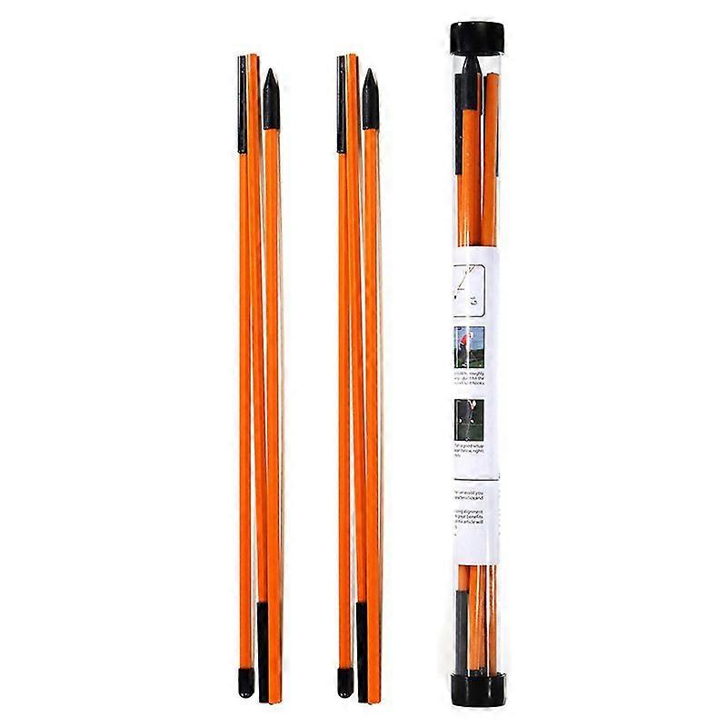 2Pieces Golf Direction Indicator Stick Portable Three-Fold Golf Correcter Practice Stick Golf Putting Auxiliary Training Tool