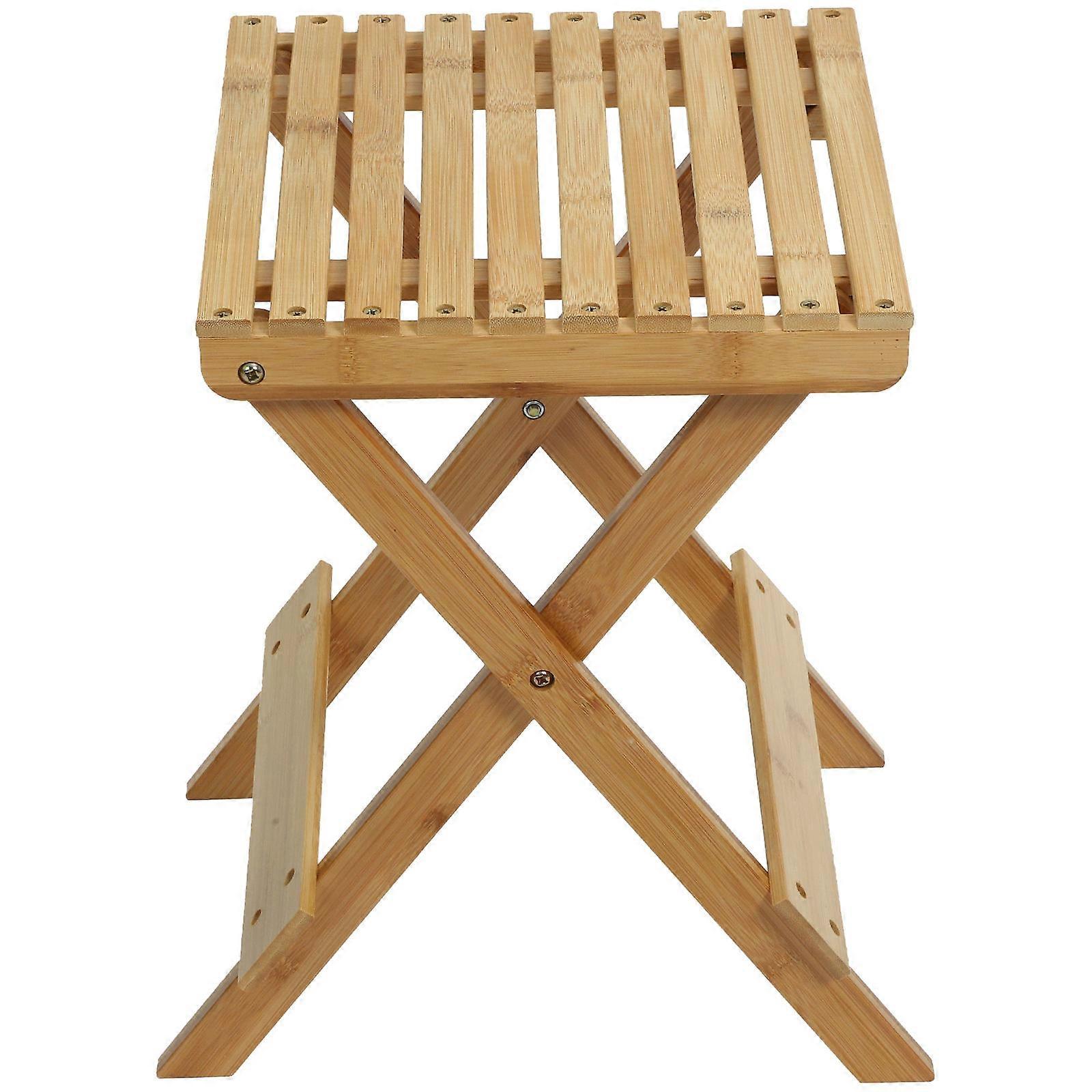 Portable Bamboo Stool Stable Structure Multi-purpose Shoes Changing Bench 1Pack