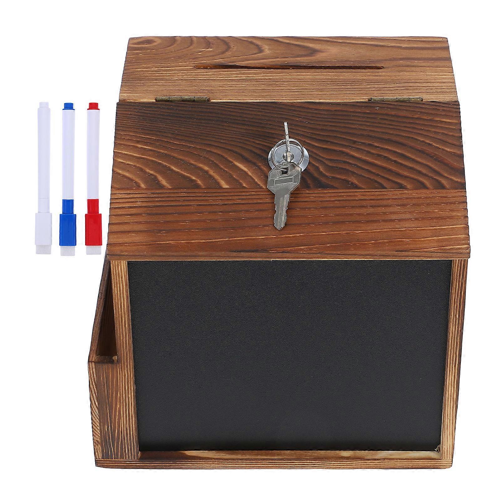 Wooden Feedback Box with Lock for Home Use Wall Mounted