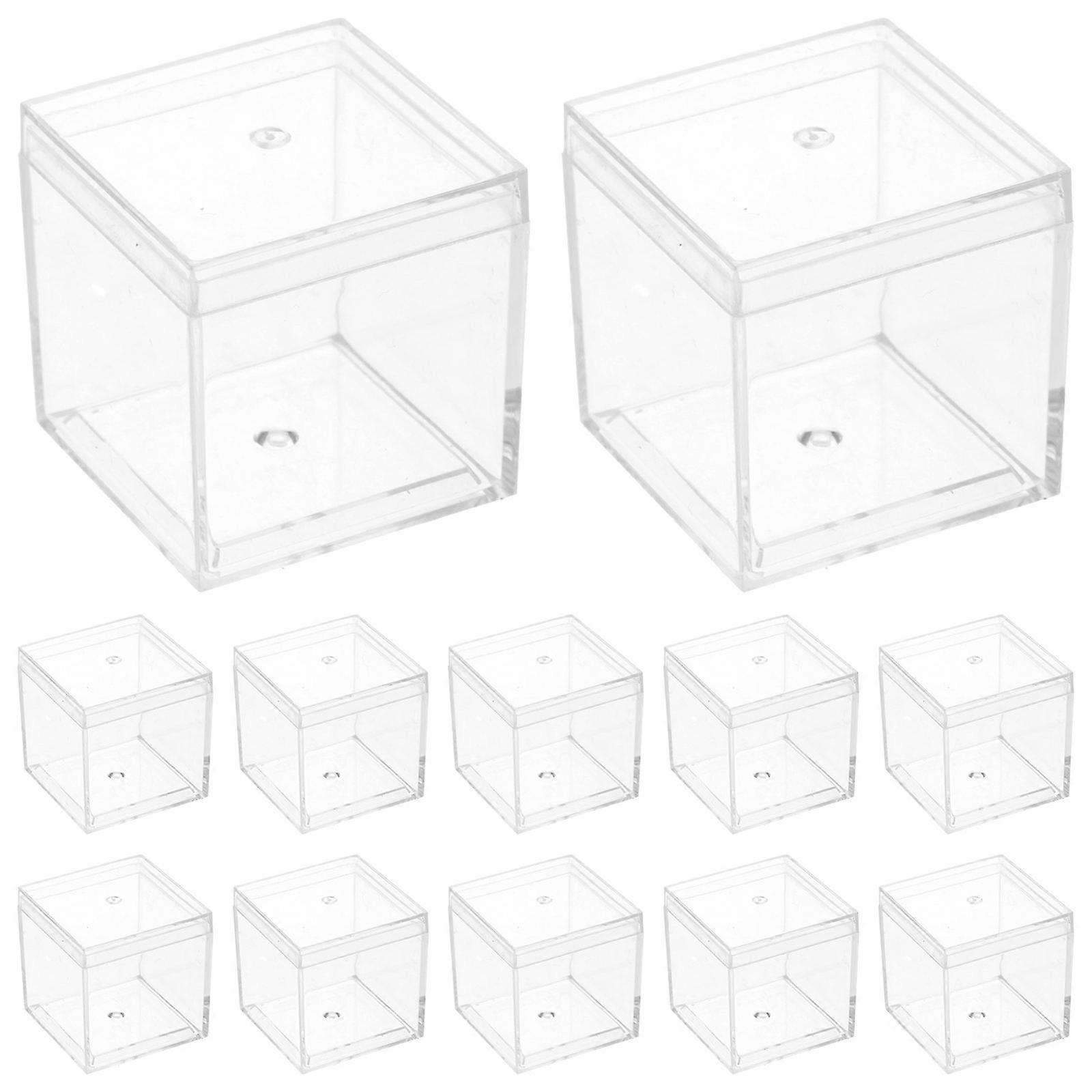 Transparent Plastic Display Case for Storage Use 12Pcs Specimen Storage Boxes