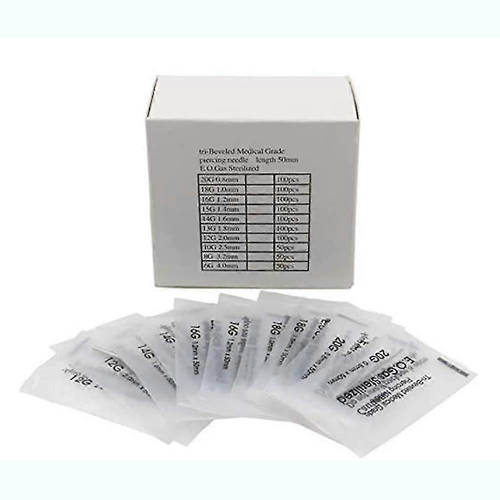 Ear Nose Piercing Needles Mixed Sizes Disposable Packaging Body Piercing Needles