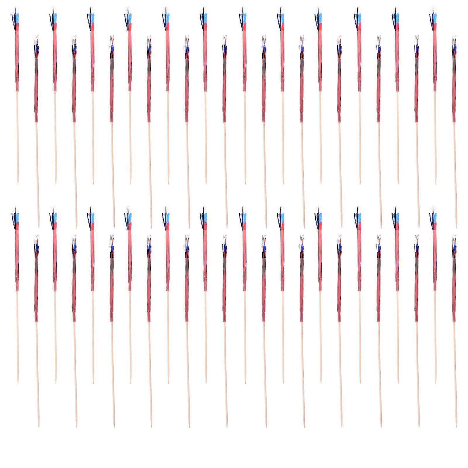 Fruit Picks Wood Cake Picks for Cocktail 100Pcs Assorted Color Mini Set