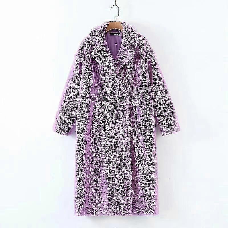 2026 Dame Teddy Langermet Lang Kåpe Vinter