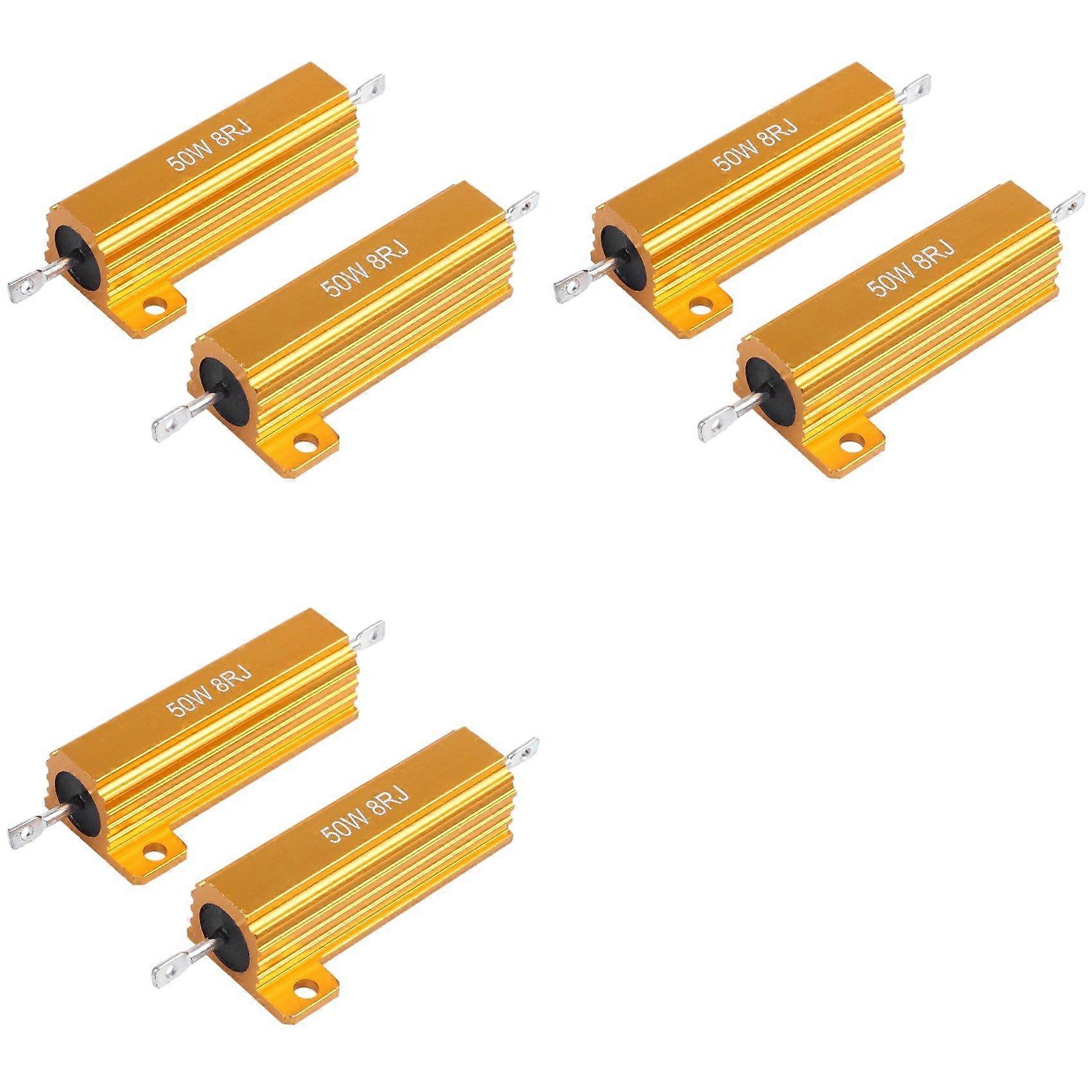 6 Pcs Electronic Aluminium Shell Resistors 5% 8 Ohm 50W