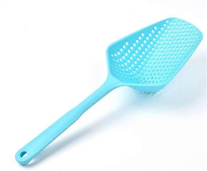 Kitchen Strainer Skimmer Spoon with Ergonomic Long Handle for Fast Water Drainage, Blue Colander