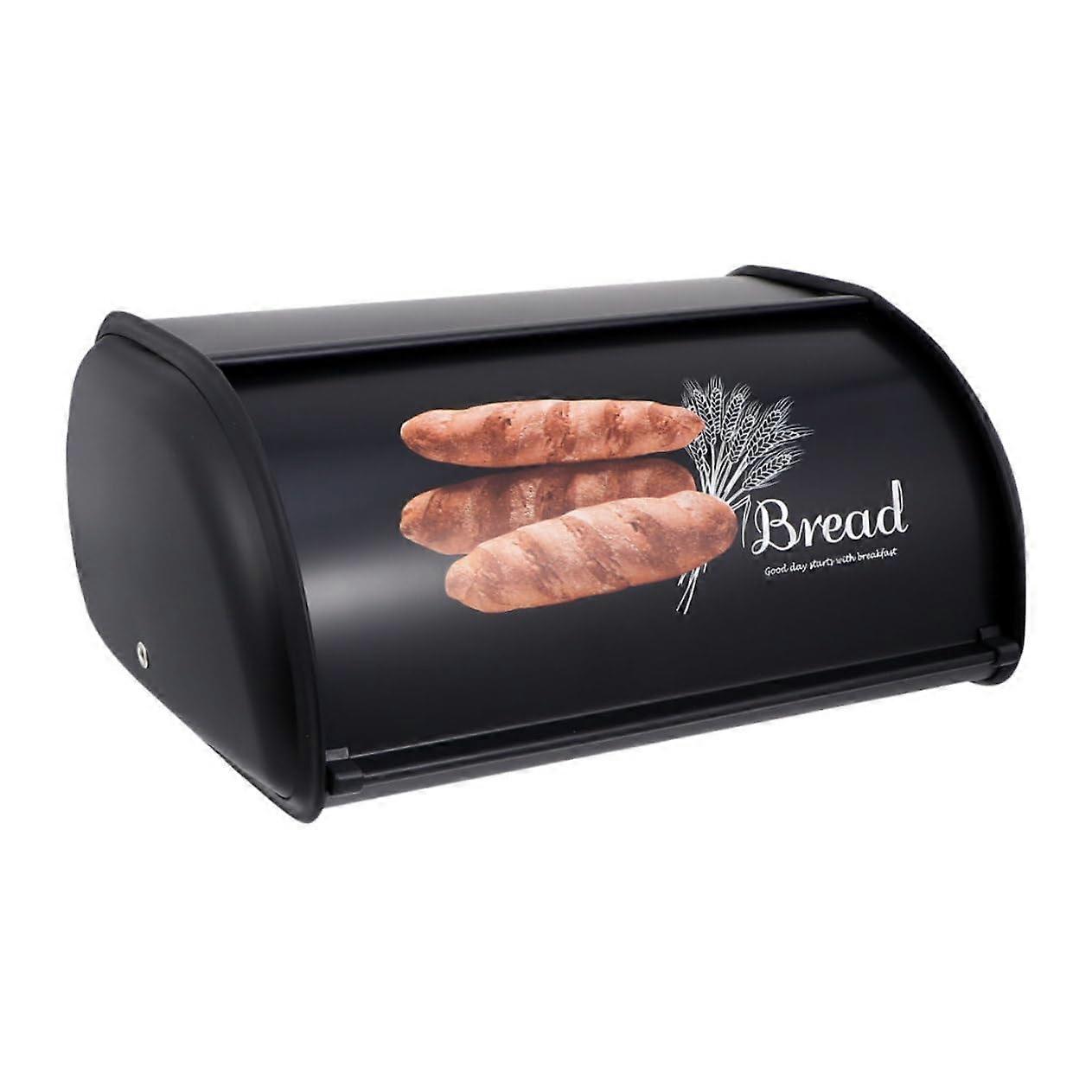 Vintage Metal Bread Box with Lid, Large Bread Storage Container for Kitchen Counter