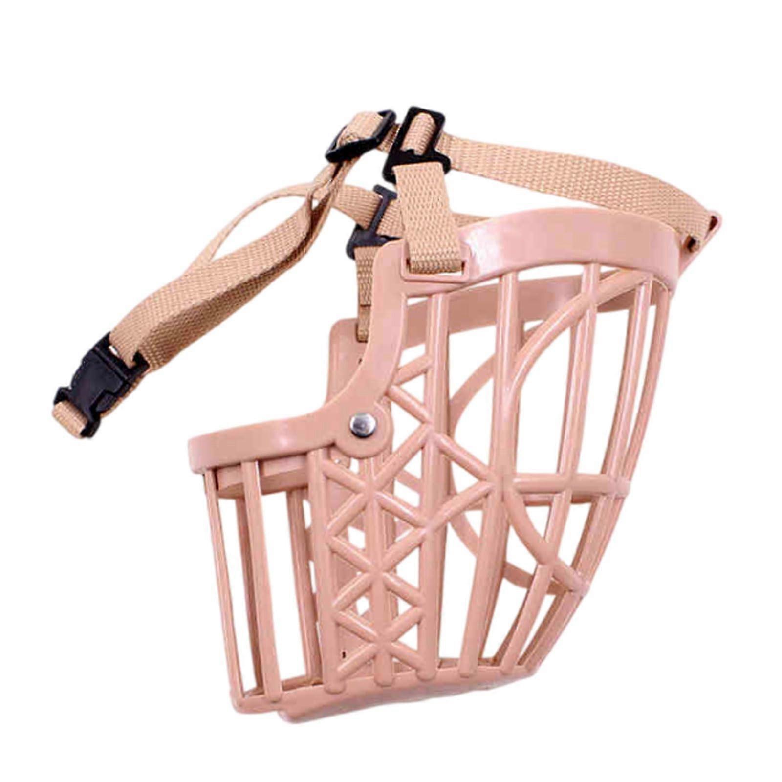 Pink Basket Dog Muzzle for Small and Large Dogs, Breathable Adjustable Fit with QuickInsert Buckle