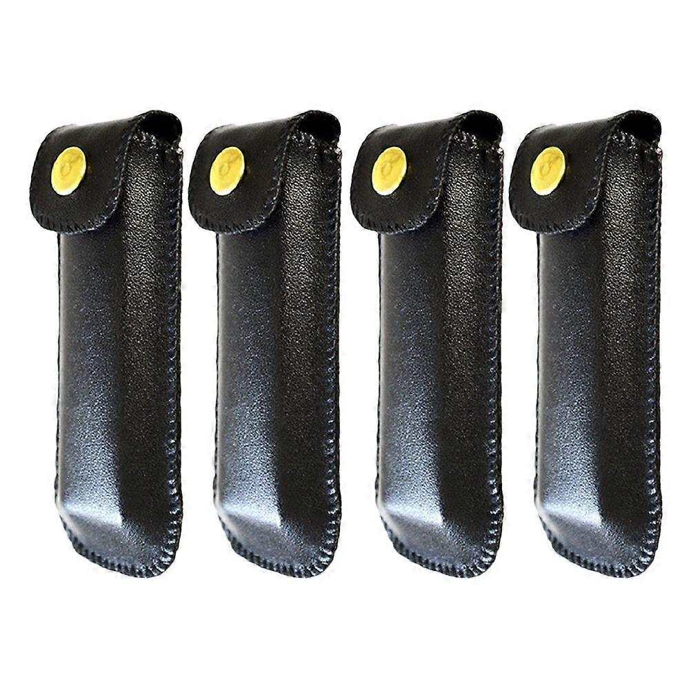4pcs Harmonica PU Leather Cases Harmonica Storage Carrying Hard Cases Harmonica Holder